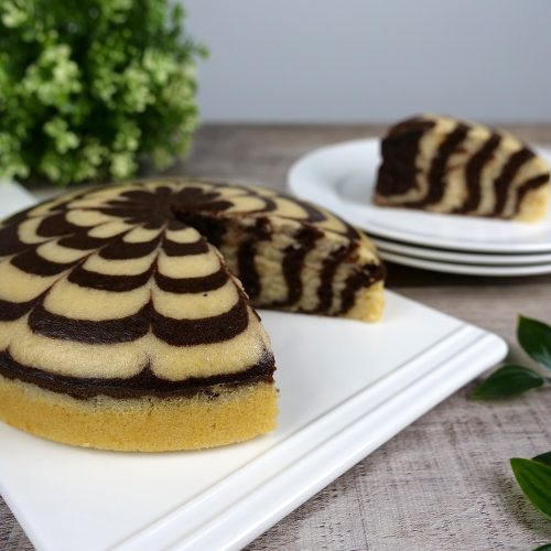 Beautiful Marble Sponge Cake Recipe - MyKitchen101en.com