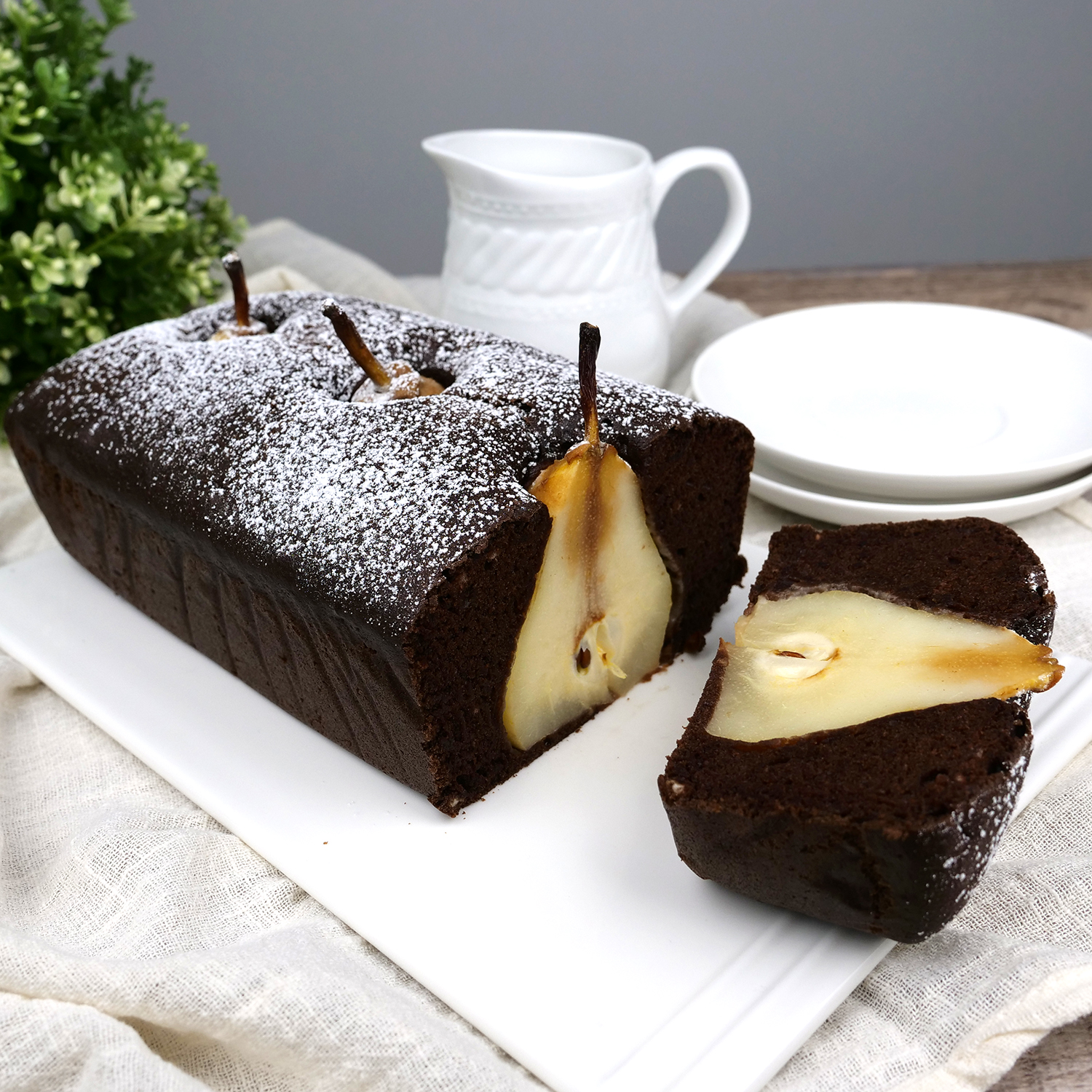 Gluten-Free Vegan Chocolate Pear Cake