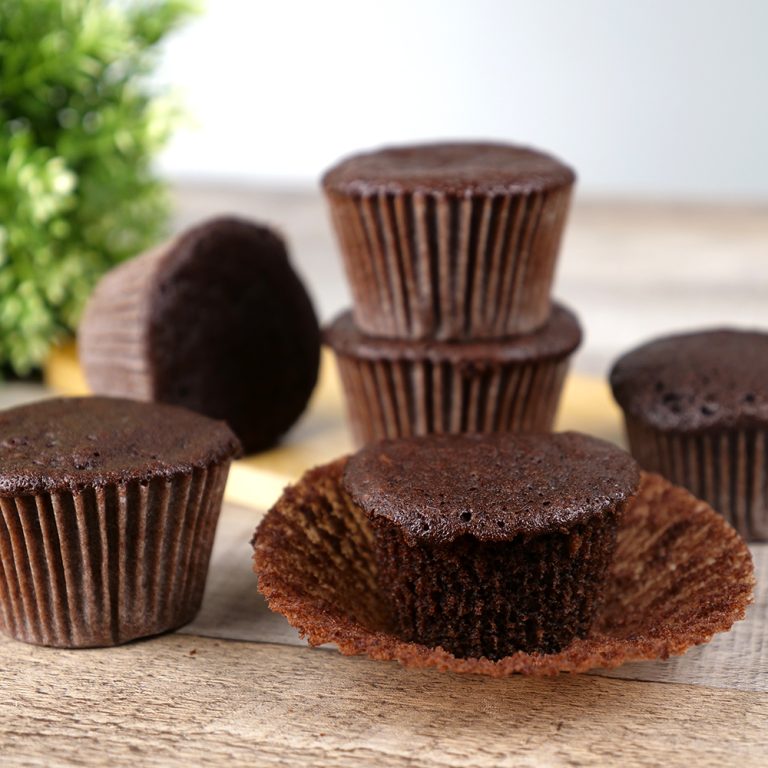 Vegan Chocolate Cupcakes in microwave