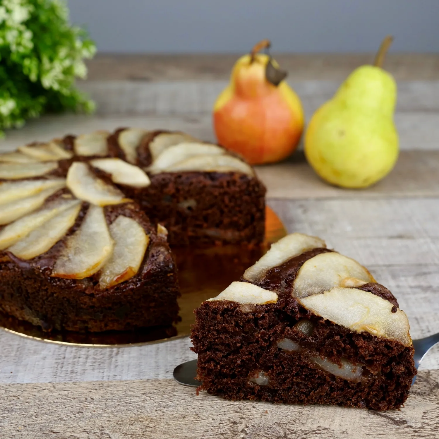 Vegan Chocolate Pear Cake