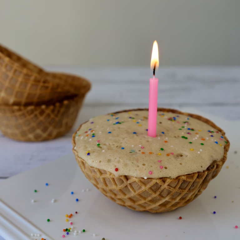 Mini Vanilla Birthday Cake In Microwave