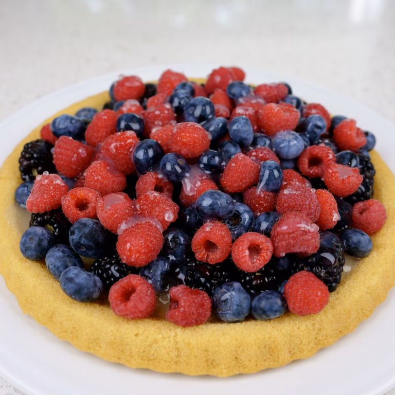 Vegan Vanilla Cake with Berry Topping