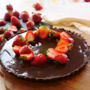 no bake chocolate strawberry tart