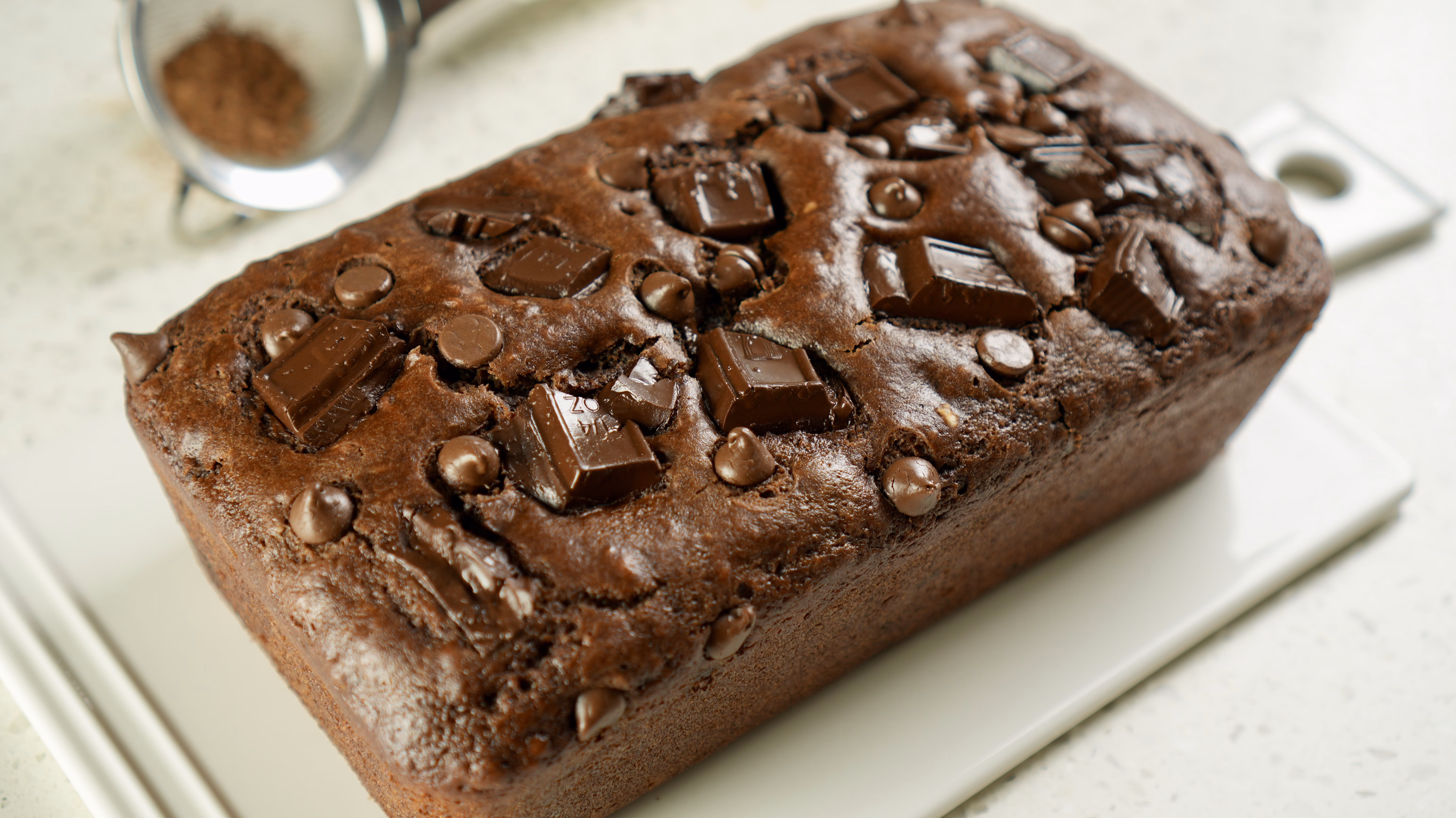 Vegan Chocolate Loaf Cake with Chocolate Chips